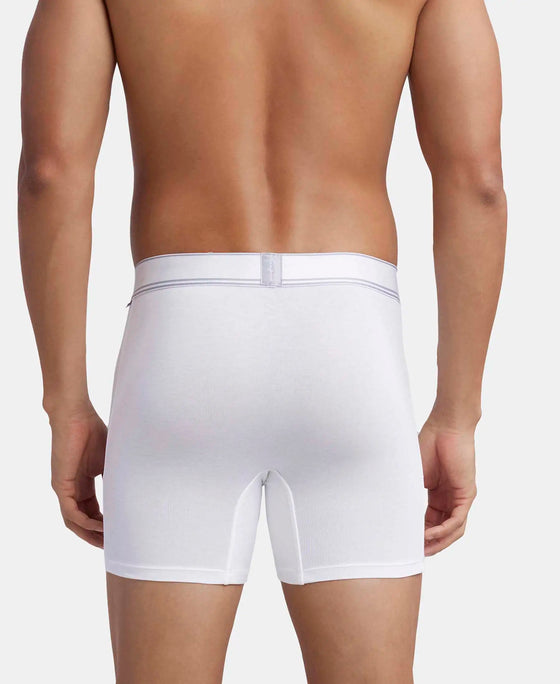 Tencel Micro Modal Elastane Stretch Solid Boxer Brief with Natural StayFresh Properties - White-3