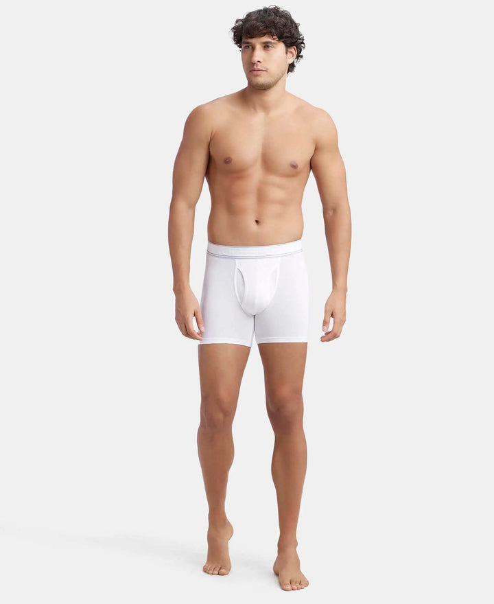 Tencel Micro Modal Elastane Stretch Solid Boxer Brief with Natural StayFresh Properties - White-4