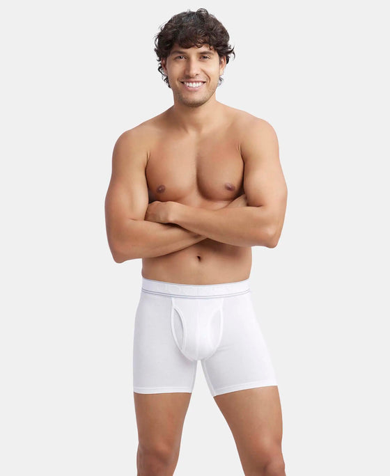 Tencel Micro Modal Elastane Stretch Solid Boxer Brief with Natural StayFresh Properties - White-5