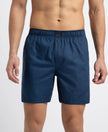 Tencel Lyocell Cotton Boxer Shorts with Side Pockets - Estate Blue