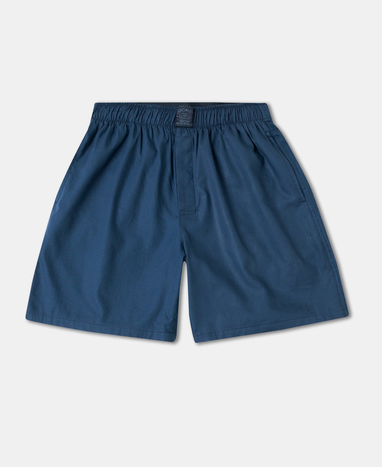 Tencel Lyocell Cotton Boxer Shorts with Side Pockets - Estate Blue