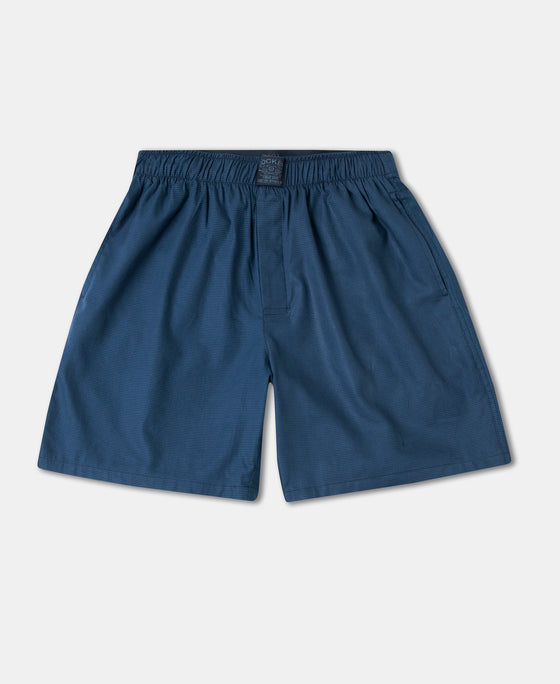 Tencel Lyocell Cotton Boxer Shorts with Side Pockets - Estate Blue