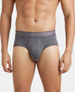 Tencel Micro Modal Elastane Stretch Printed Brief with Natural StayFresh Properties - Gun Metal-1