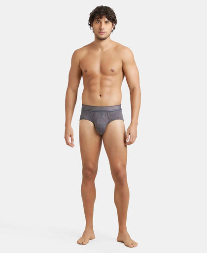 Tencel Micro Modal Elastane Stretch Printed Brief with Natural StayFresh Properties - Gun Metal-4