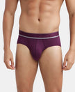 Tencel Micro Modal Elastane Stretch Printed Brief with Natural StayFresh Properties - Potent Purple-1