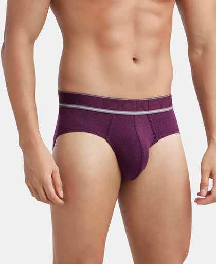 Tencel Micro Modal Elastane Stretch Printed Brief with Natural StayFresh Properties - Potent Purple-2