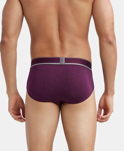 Tencel Micro Modal Elastane Stretch Printed Brief with Natural StayFresh Properties - Potent Purple-3