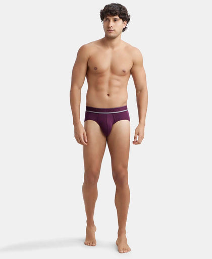 Tencel Micro Modal Elastane Stretch Printed Brief with Natural StayFresh Properties - Potent Purple-4