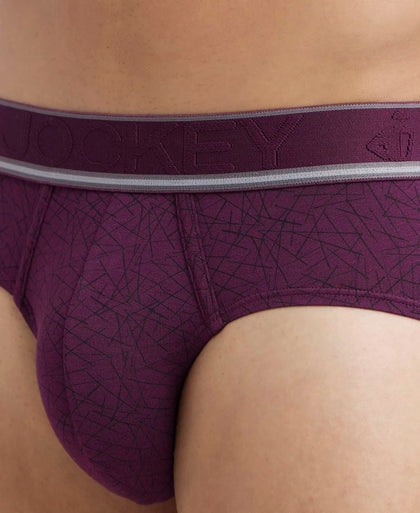 Tencel Micro Modal Elastane Stretch Printed Brief with Natural StayFresh Properties - Potent Purple-6