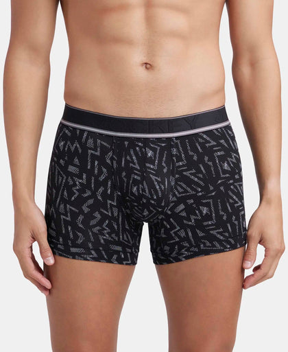 Tencel Micro Modal Elastane Stretch Printed Trunk with Natural StayFresh Properties - Black-1