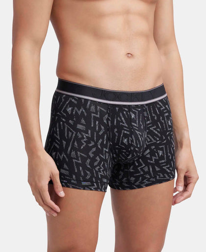 Tencel Micro Modal Elastane Stretch Printed Trunk with Natural StayFresh Properties - Black-2