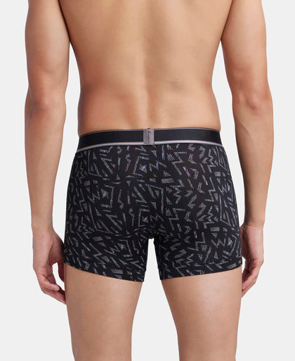 Tencel Micro Modal Elastane Stretch Printed Trunk with Natural StayFresh Properties - Black-3