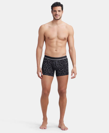 Tencel Micro Modal Elastane Stretch Printed Trunk with Natural StayFresh Properties - Black-4