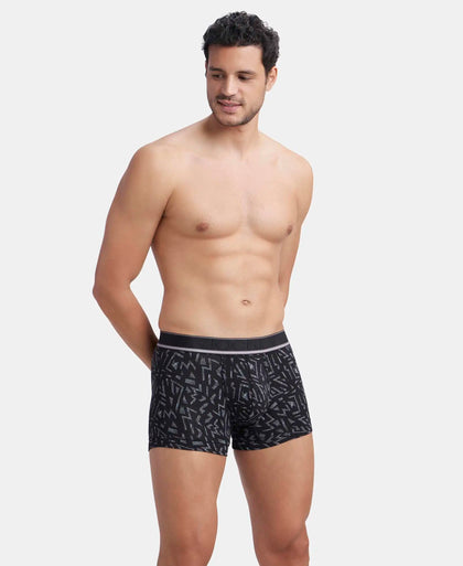 Tencel Micro Modal Elastane Stretch Printed Trunk with Natural StayFresh Properties - Black-5