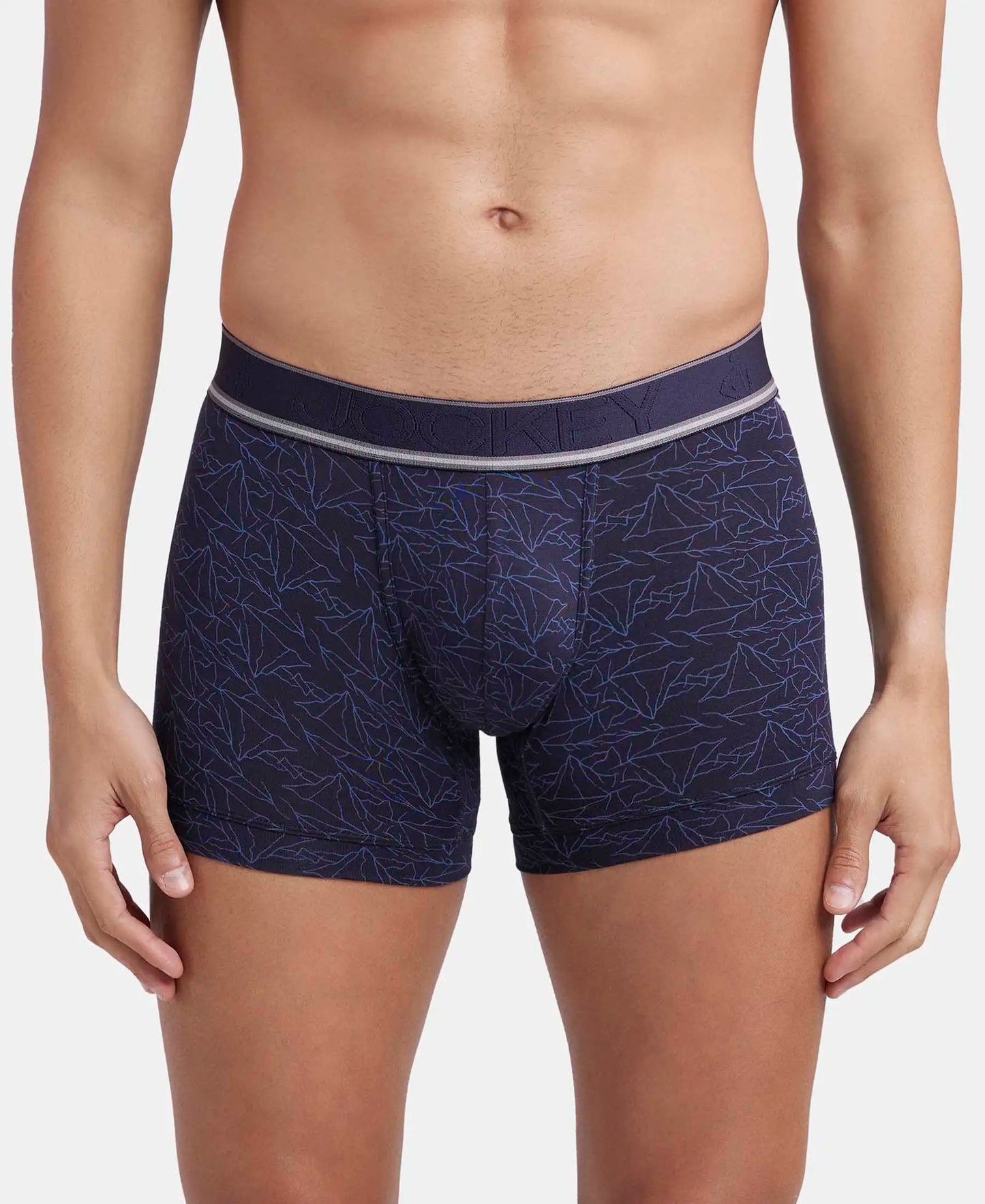 Tencel Micro Modal Elastane Stretch Printed Trunk with Natural StayFresh Properties - True Navy-1