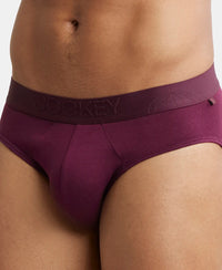 Tencel Micro Modal Cotton Elastane Stretch Solid Brief with Natural StayFresh Properties - Wine Tasting