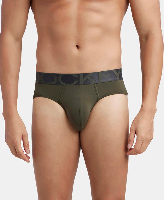 Tactel Microfiber Elastane Stretch Solid Brief with Moisture Move Properties - Forest Night-1