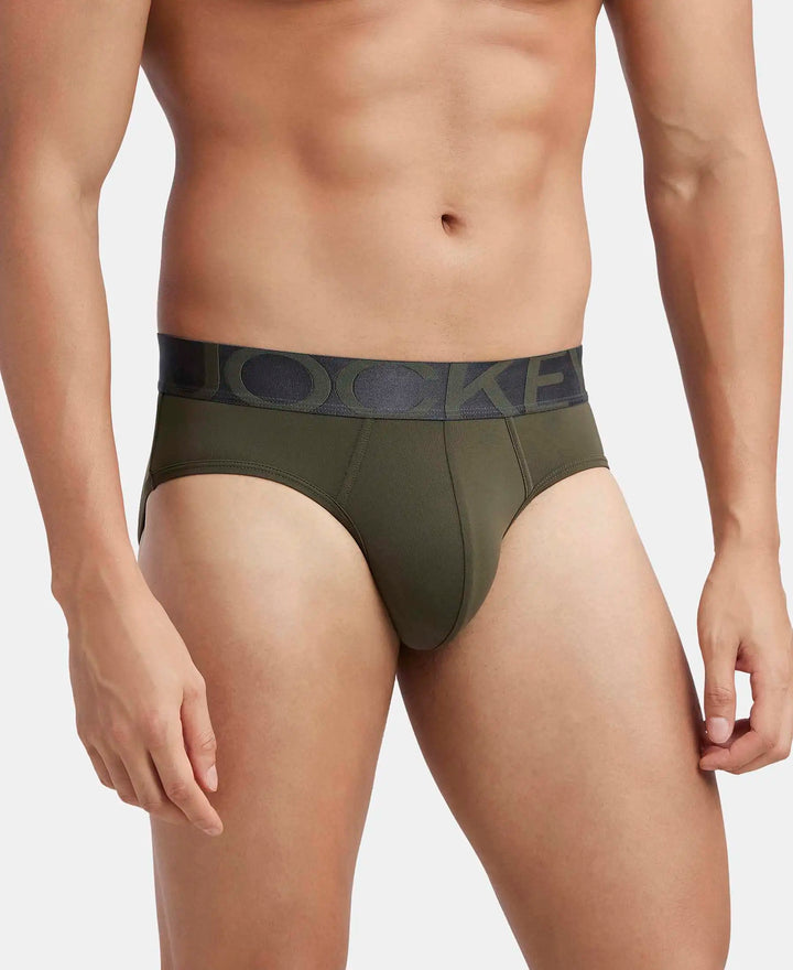 Tactel Microfiber Elastane Stretch Solid Brief with Moisture Move Properties - Forest Night-2