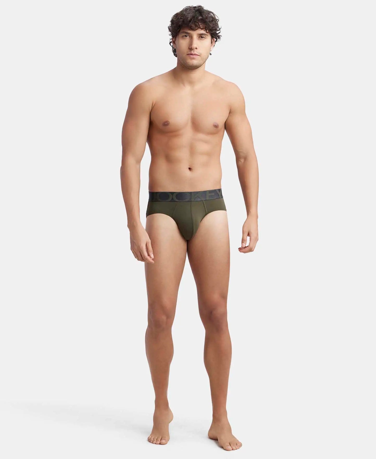 Tactel Microfiber Elastane Stretch Solid Brief with Moisture Move Properties - Forest Night-4