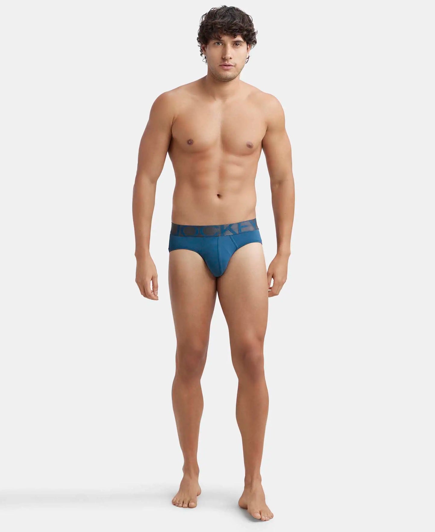 Tactel Microfiber Elastane Stretch Solid Brief with Moisture Move Properties - Leging Blue-4