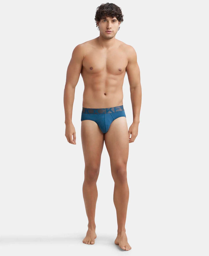 Tactel Microfiber Elastane Stretch Solid Brief with Moisture Move Properties - Leging Blue-4