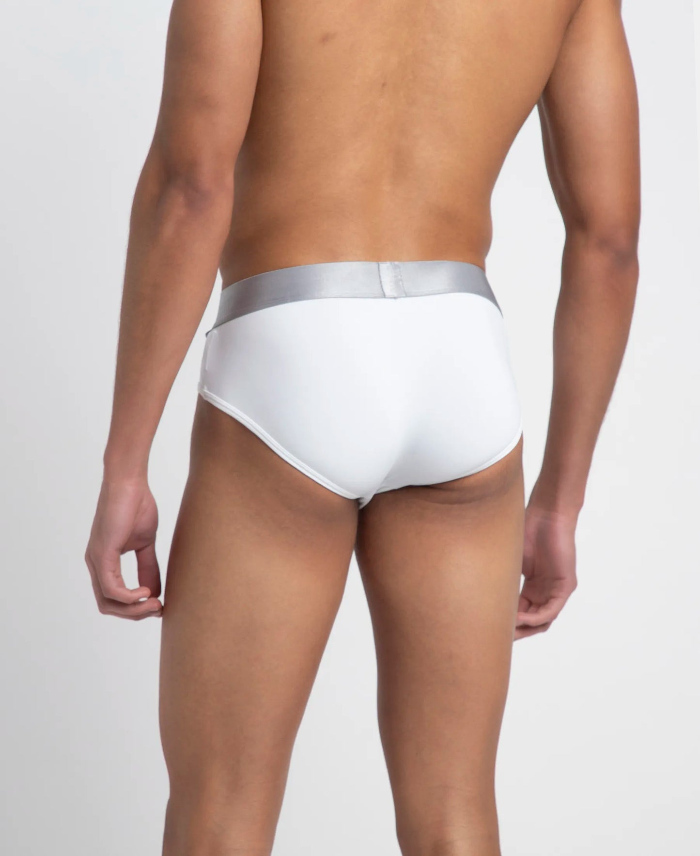 Tactel Microfiber Elastane Stretch Solid Brief with Moisture Move Properties - White