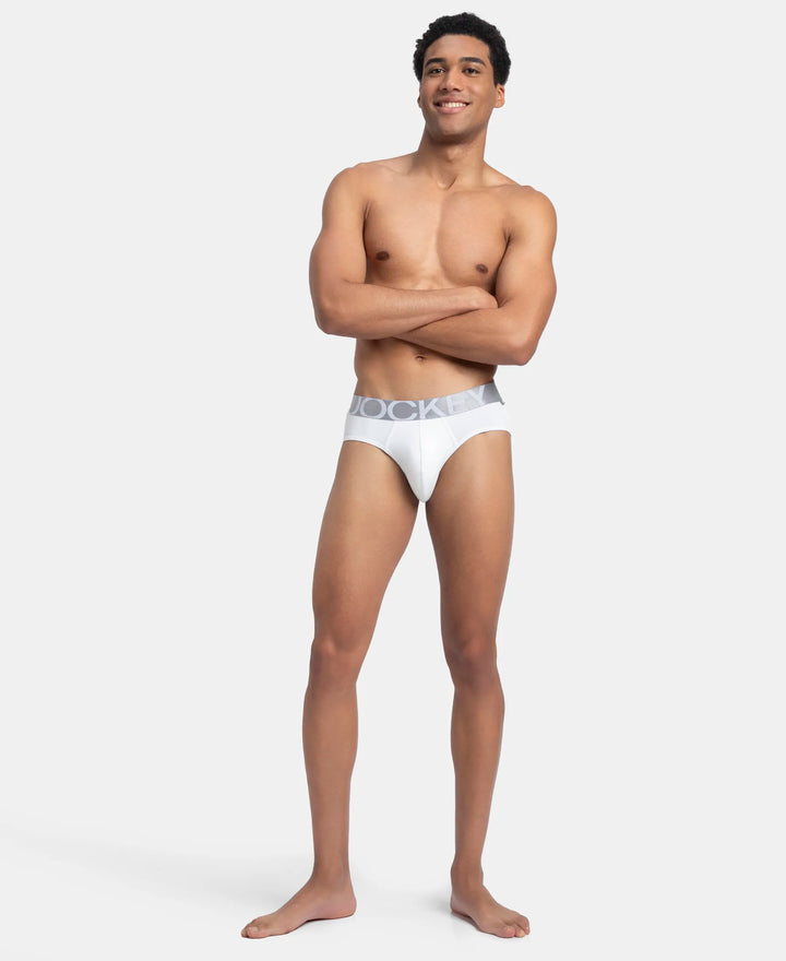 Tactel Microfiber Elastane Stretch Solid Brief with Moisture Move Properties - White