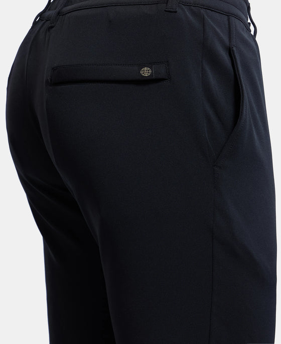 Microfiber Slim Fit All Day Pants with Convenient Side and Back Pockets - Black