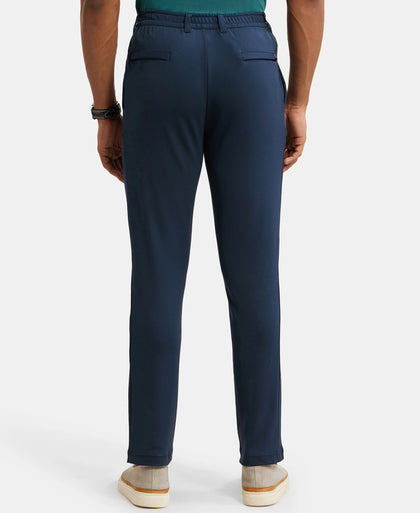 Microfiber Slim Fit All Day Pants with Convenient Side and Back Pockets - Navy