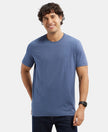 Super Combed Supima Cotton Round Neck Half Sleeve T-Shirt - Vintage Indigo