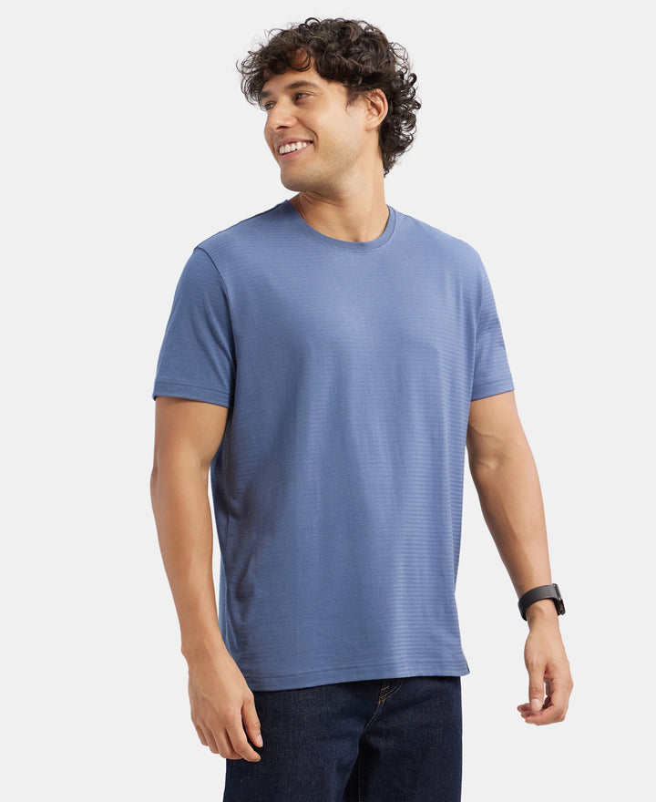 Super Combed Supima Cotton Round Neck Half Sleeve T-Shirt - Vintage Indigo