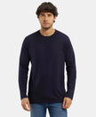 Super Combed Supima Cotton Solid Round Neck Full Sleeve T-Shirt - Navy-1