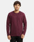 Super Combed Supima Cotton Solid Round Neck Full Sleeve T-Shirt - Wine Tasting-1