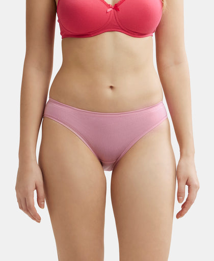 Medium Coverage Tencel Lyocell Elastane Stretch Mid Waist Bikini With Concealed Waistband and StayFresh Treatment - Orchid Smoke