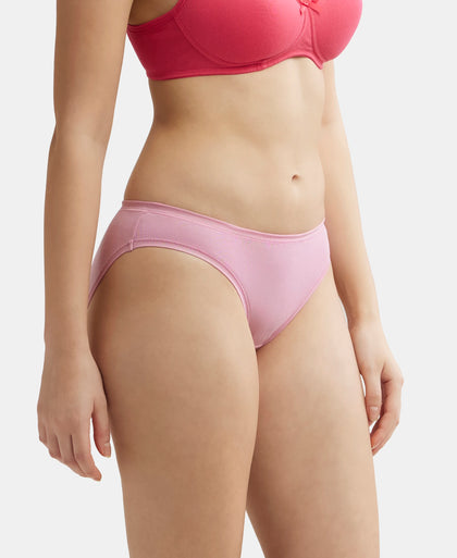 Medium Coverage Tencel Lyocell Elastane Stretch Mid Waist Bikini With Concealed Waistband and StayFresh Treatment - Orchid Smoke