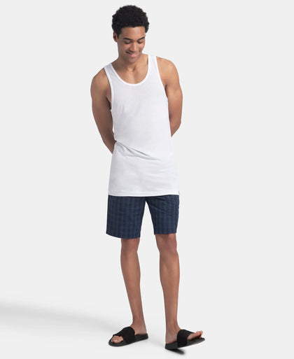 Bamboo And Tencel Modal Blend Sleeveless Vest With Extended Length - White