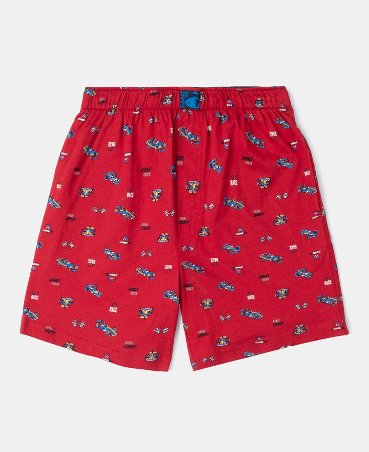 Super Combed Cotton Printed Boxer Shorts with Side Pockets - Chili Pepper & Monument (Pack of 2)