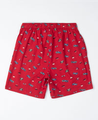 Super Combed Cotton Printed Boxer Shorts with Side Pockets - Chili Pepper & Monument (Pack of 2)