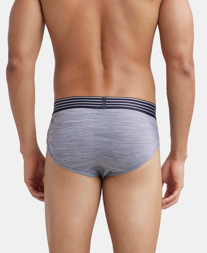 Microfiber Mesh Elastane Stretch Performance Brief with StayDry Technology - Mid Grey-3