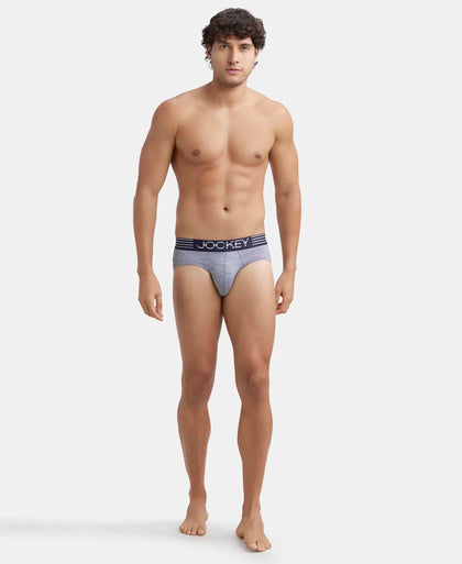 Microfiber Mesh Elastane Stretch Performance Brief with StayDry Technology - Mid Grey-4