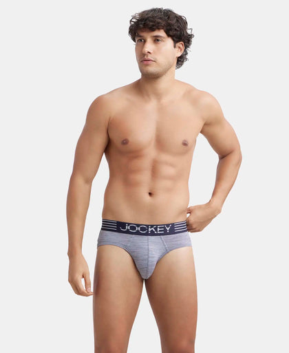 Microfiber Mesh Elastane Stretch Performance Brief with StayDry Technology - Mid Grey-5