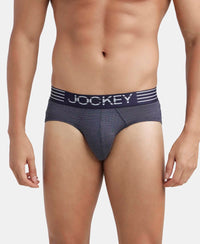 Microfiber Mesh Elastane Stretch Performance Brief with StayDry Technology - True Navy-1