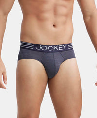 Microfiber Mesh Elastane Stretch Performance Brief with StayDry Technology - True Navy-2