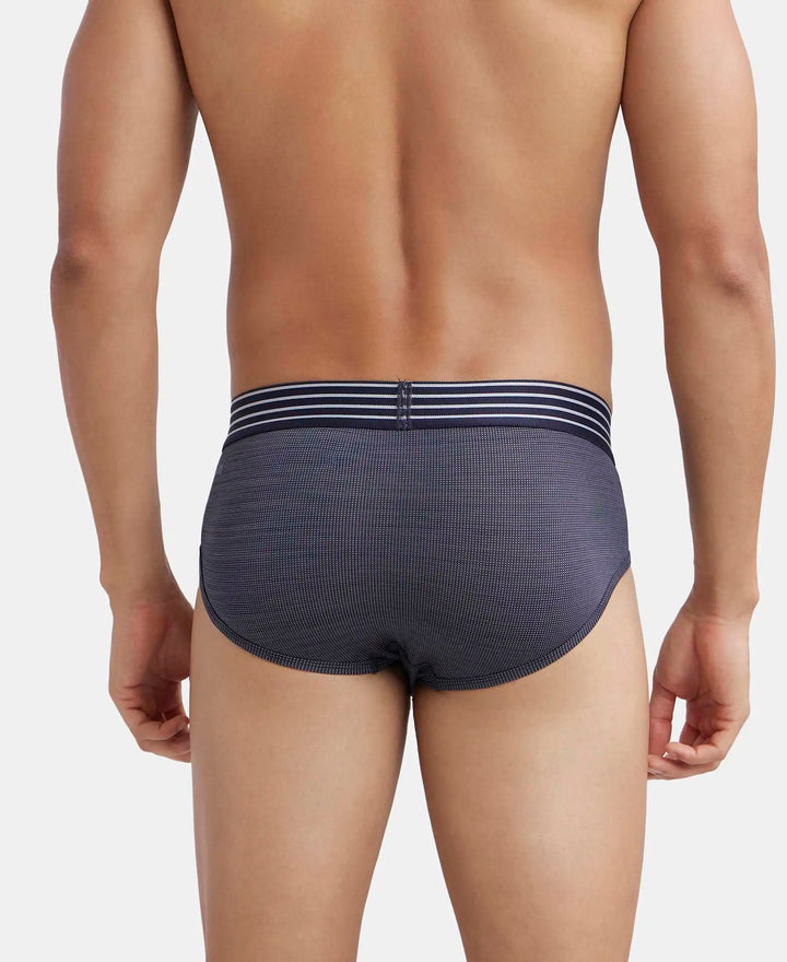 Microfiber Mesh Elastane Stretch Performance Brief with StayDry Technology - True Navy-3