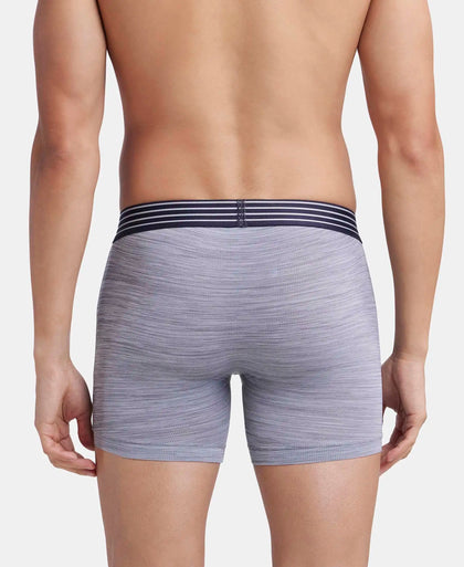 Microfiber Mesh Elastane Stretch Performance Boxer Brief with StayDry Technology - Mid Grey-3