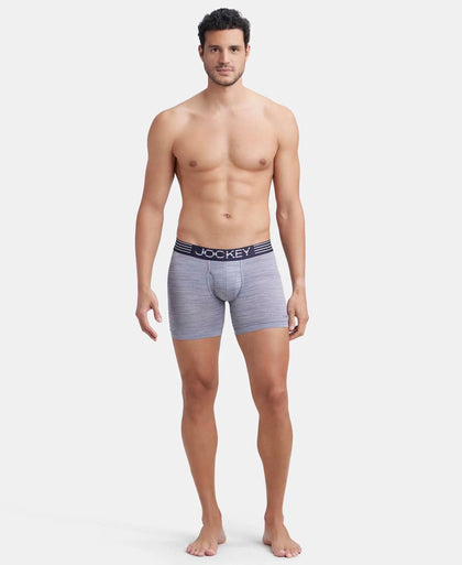 Microfiber Mesh Elastane Stretch Performance Boxer Brief with StayDry Technology - Mid Grey-4