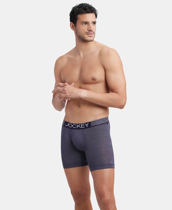 Microfiber Mesh Elastane Stretch Performance Boxer Brief with StayDry Technology - True Navy-5