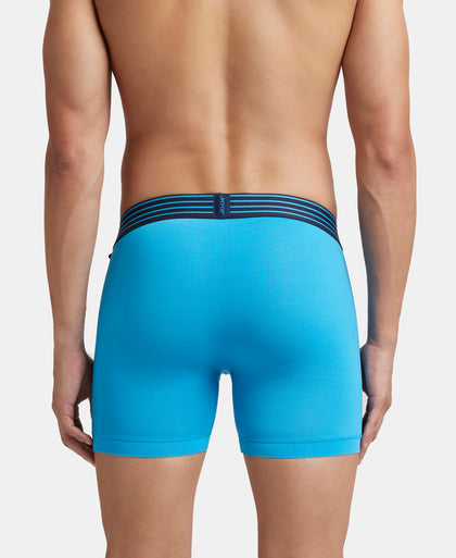 Microfiber Mesh Elastane Stretch Performance Boxer Brief with StayDry Technology - Tropical Sea