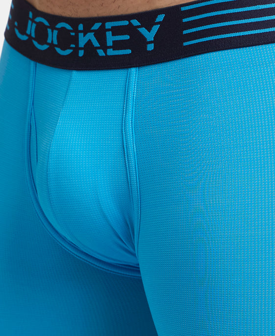 Microfiber Mesh Elastane Stretch Performance Boxer Brief with StayDry Technology - Tropical Sea