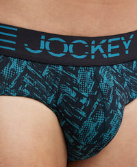 Microfiber Mesh Elastane Stretch Printed Performance Brief with StayDry Technology - Ocean Depth